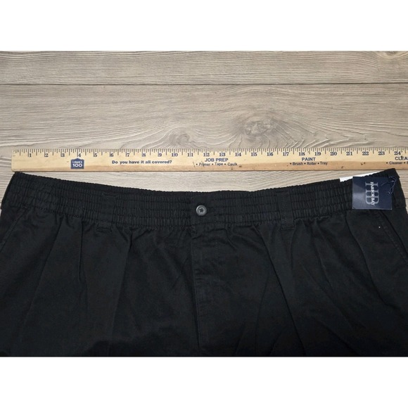 Harbor Bay Mens Black Cotton Shorts w Full Elastic Waist Sz 3XL NEW - Picture 2 of 7